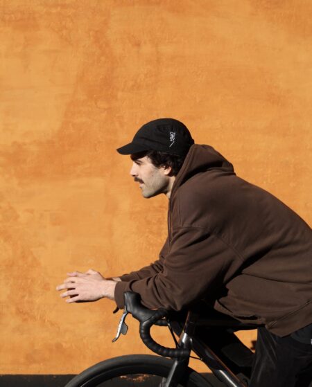 5 panel cycling cap Black